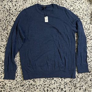 Men’s Express Merino Wool Crew Neck Sweater NWT - Size L - Navy